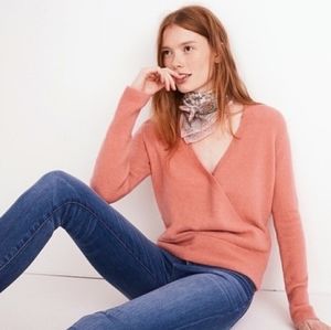 Madewell faux wrap pullover sweater